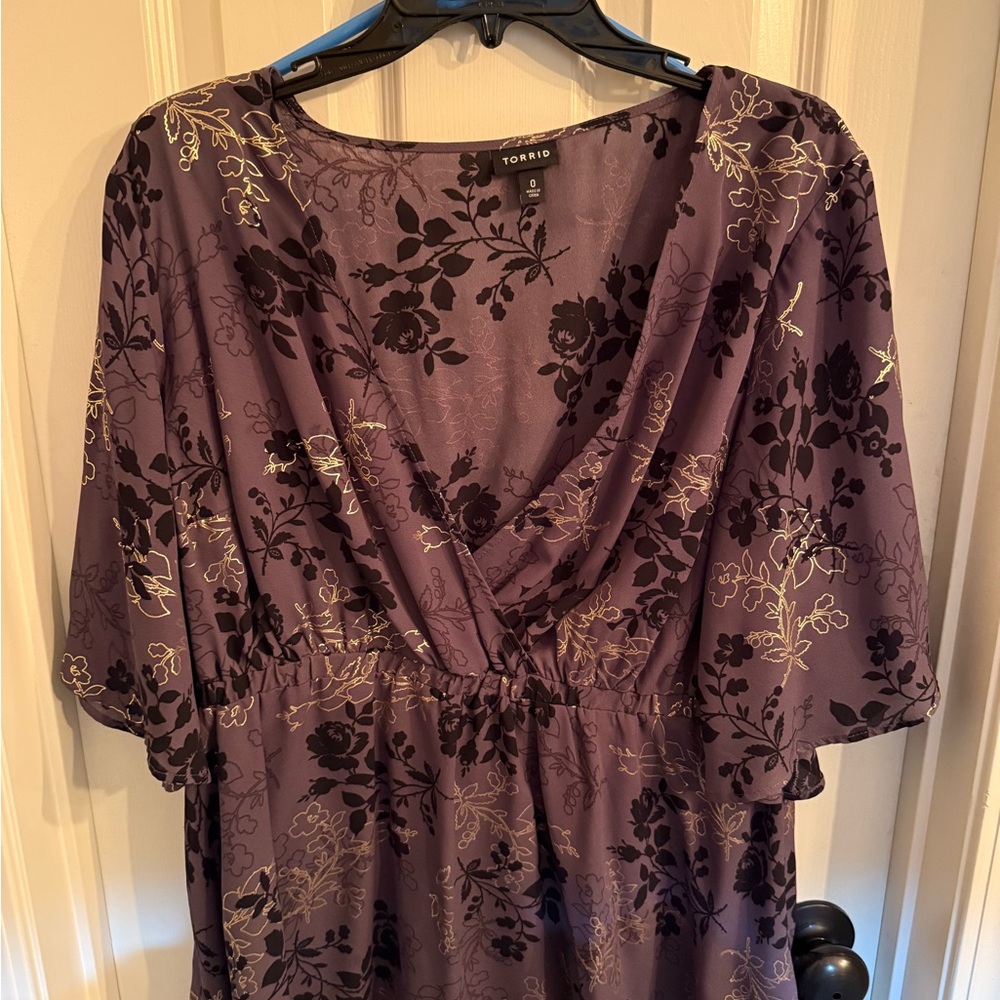 Torrid Dark Purple Floral Top